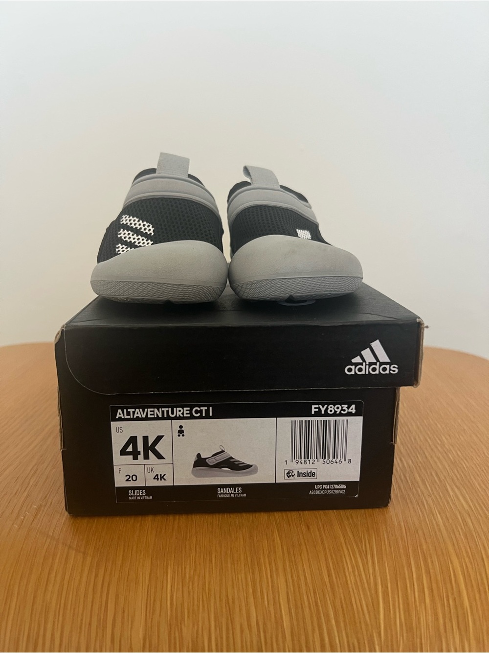 adidas Kids Black and Gray Slip-On Water Shoes